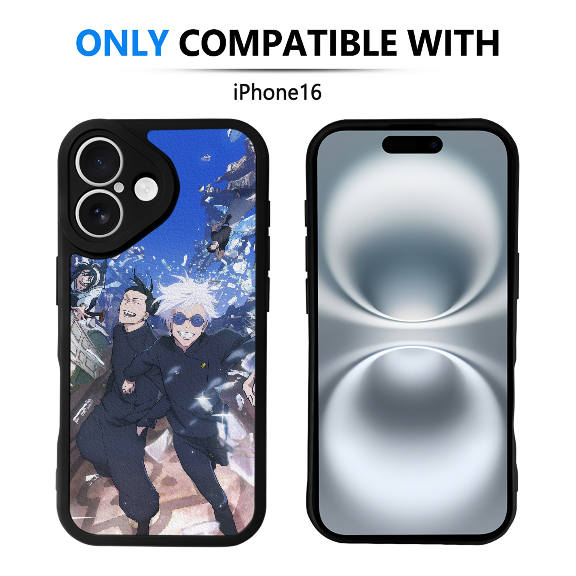 （画像用） 呪術廻戦 Jujutsu Kaisen 【iPhone 16シリーズ対応】シリコンスマホケース（レザー調） 材質：シリコン